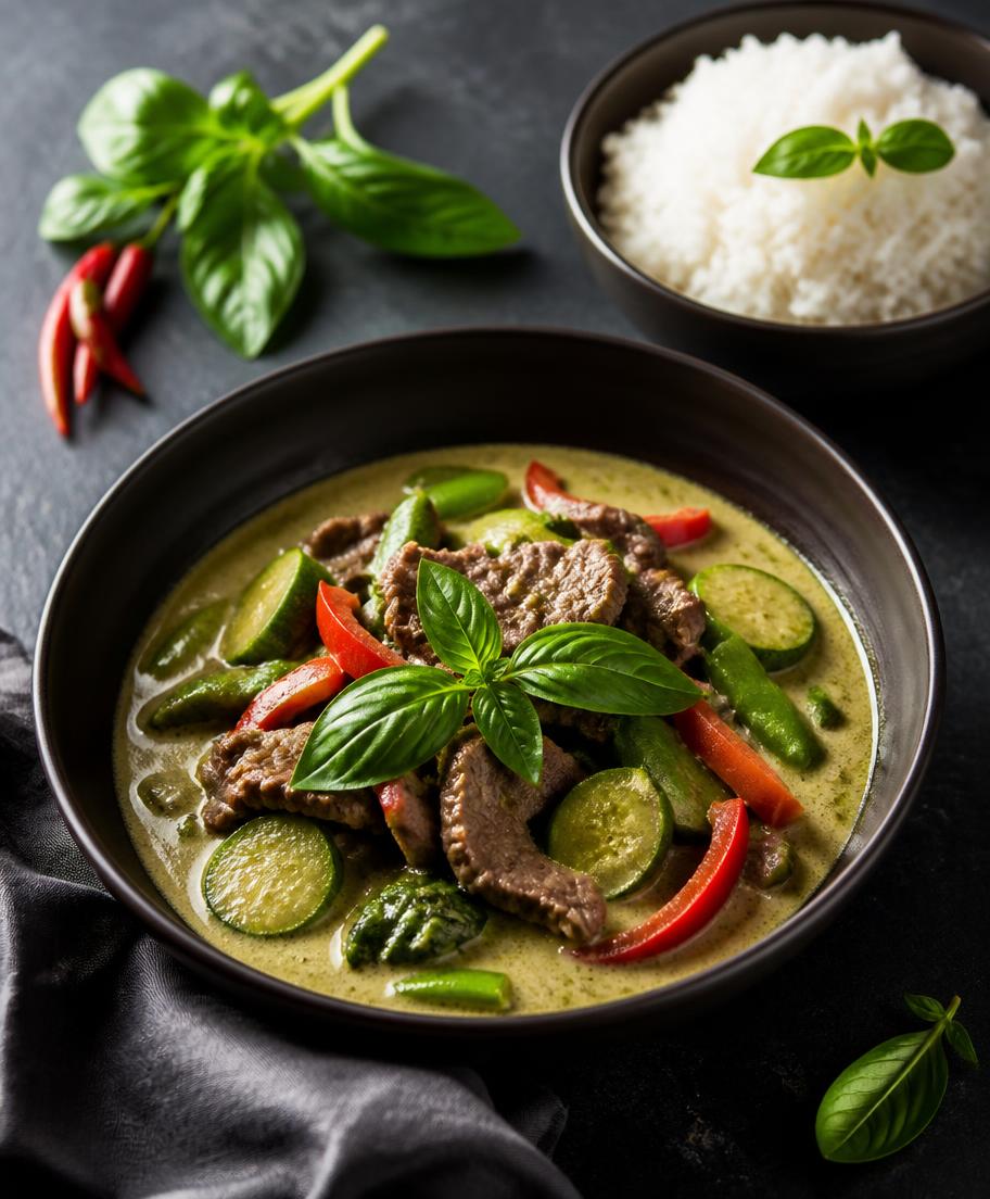 Bœuf au curry vert